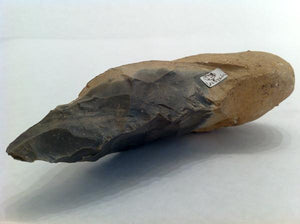 French hand axe, with cortex handle, and black stone