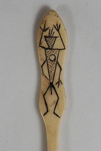 Engraved Inuit bone spoons