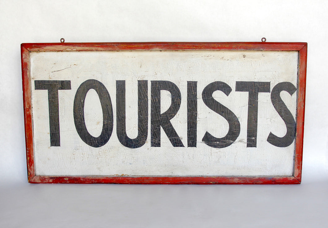 Old vintage tourists sign for sale