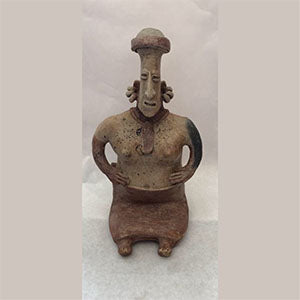 Pre-Columbian Jalisco Ceramic Depicting an Important Seated Lady