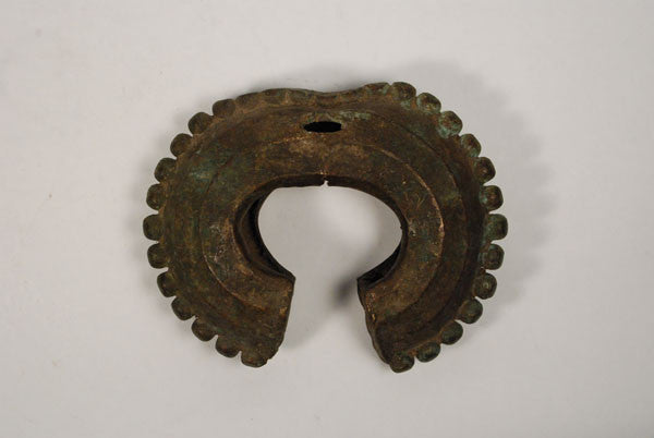 A Dan, Liberia bronze anklet with a raised knobbed decorative edge