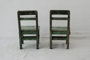 the back view of Children chairs