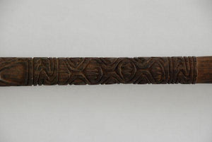 Coastal Sepik New Guinea spear with abstract designs